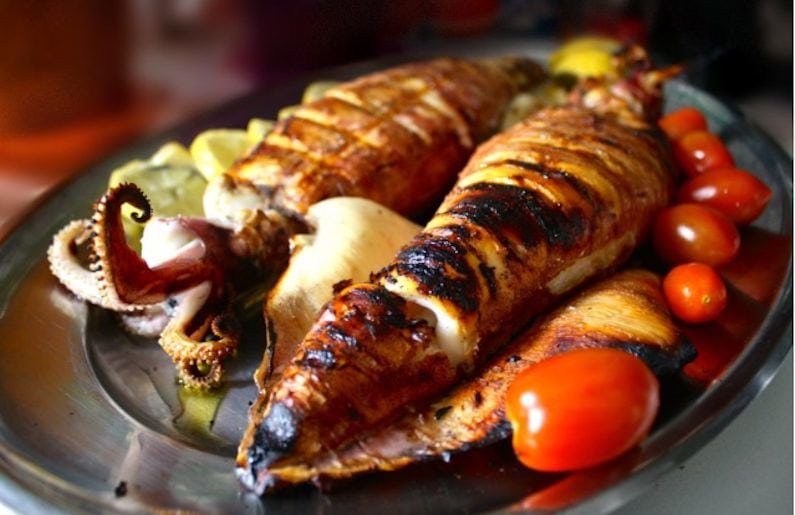 grilled lobster at Festival of the Squid at Euboea, Chiliadou, Strapones, Greece