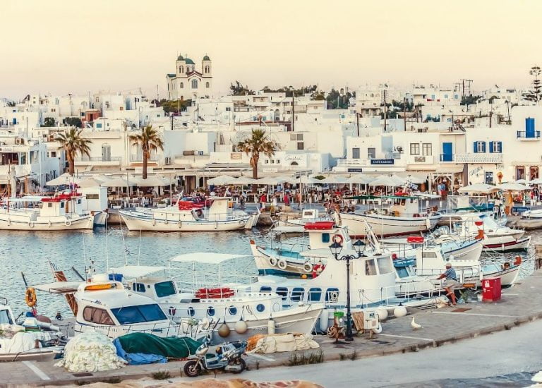 Port of Paros Greek island in the Aegean Sea
