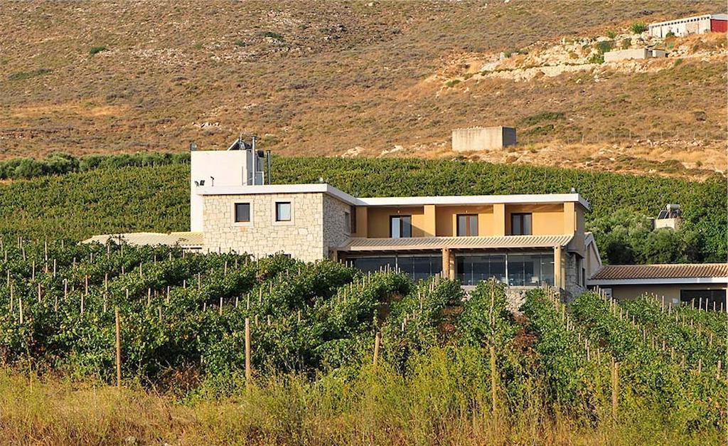 building of Domaine Paterianakis surrounded by vineyards