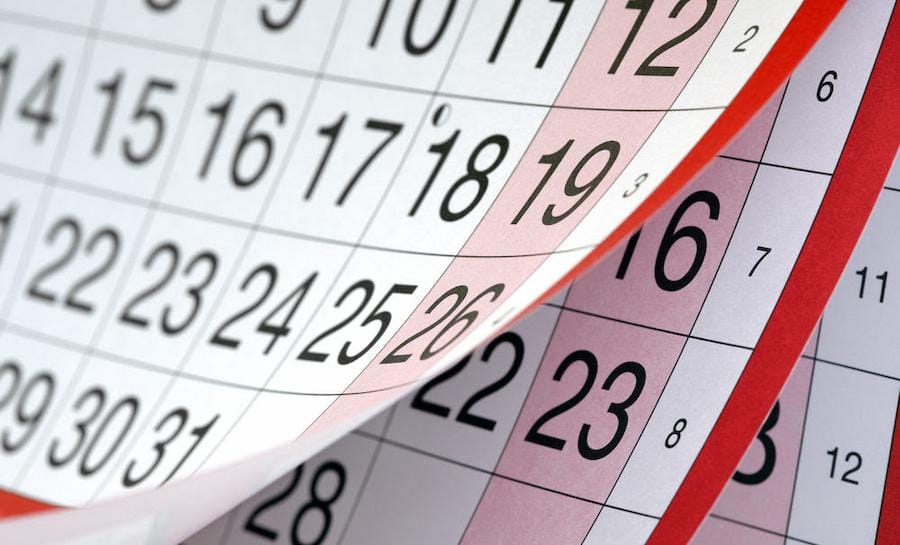 dates of calendar