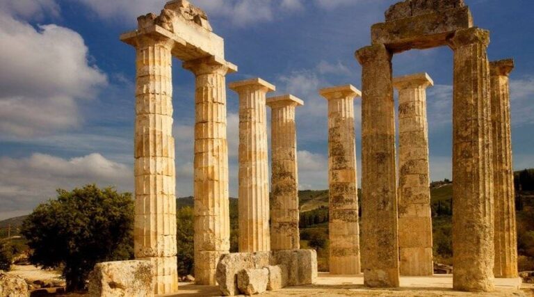 Greece with the blue sky in the background|