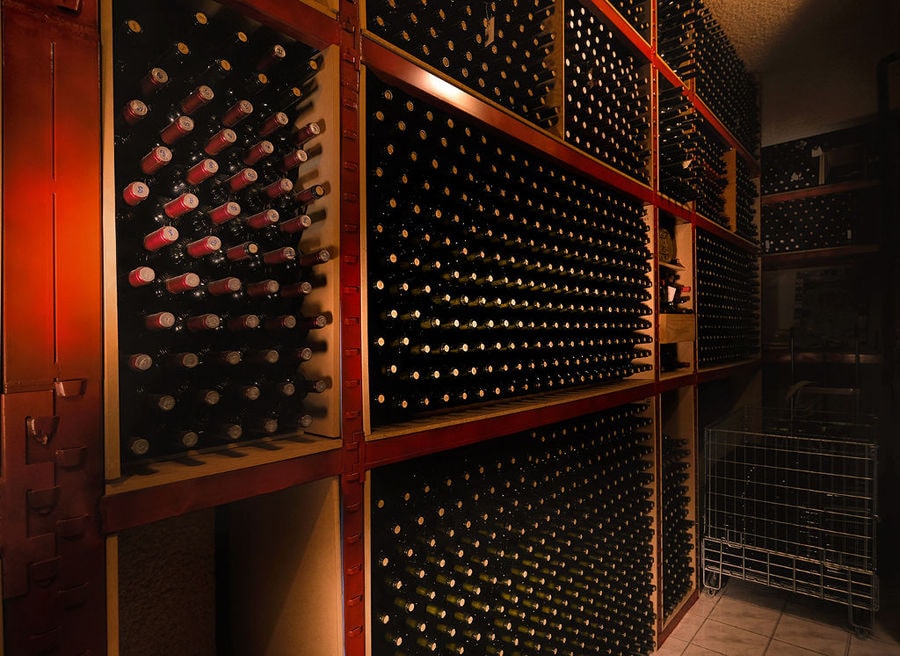 wine bottles in Papantonis Winery cellar