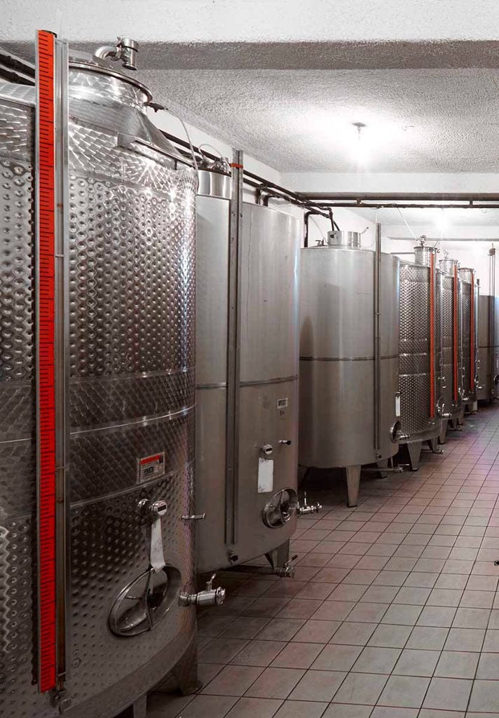 aluminum wine fermantation tanks at 'Artemis Karamolegos Winery' facilities