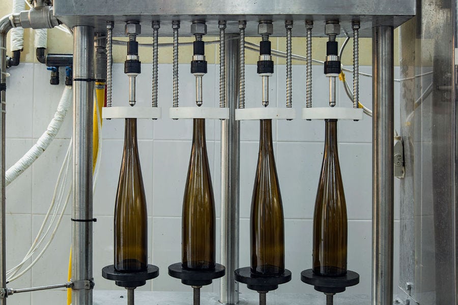 wine packaging machine at Vakakis Winery plant