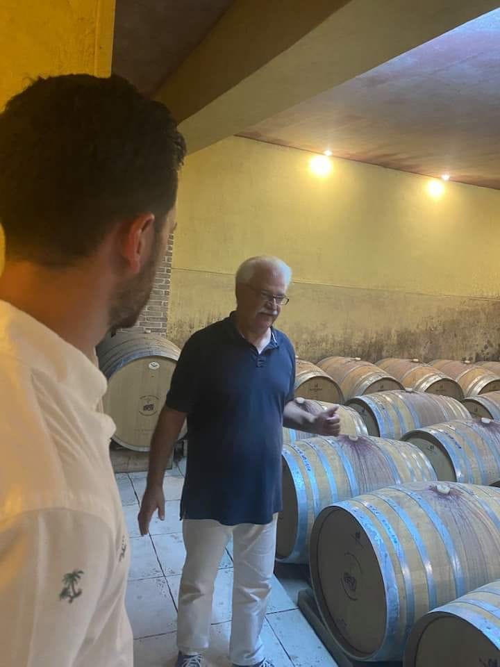 Tour of the wine cellar by Mr. Xidis