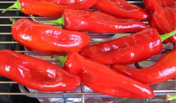 Close-up of fresh Greek ‘Florina peppers’