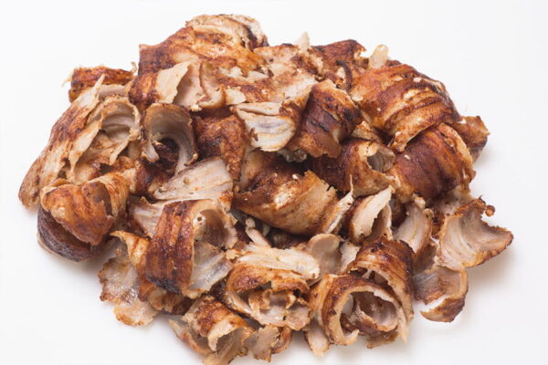 Close-up of Greek ‘Gyros’ roasted slices of pork|