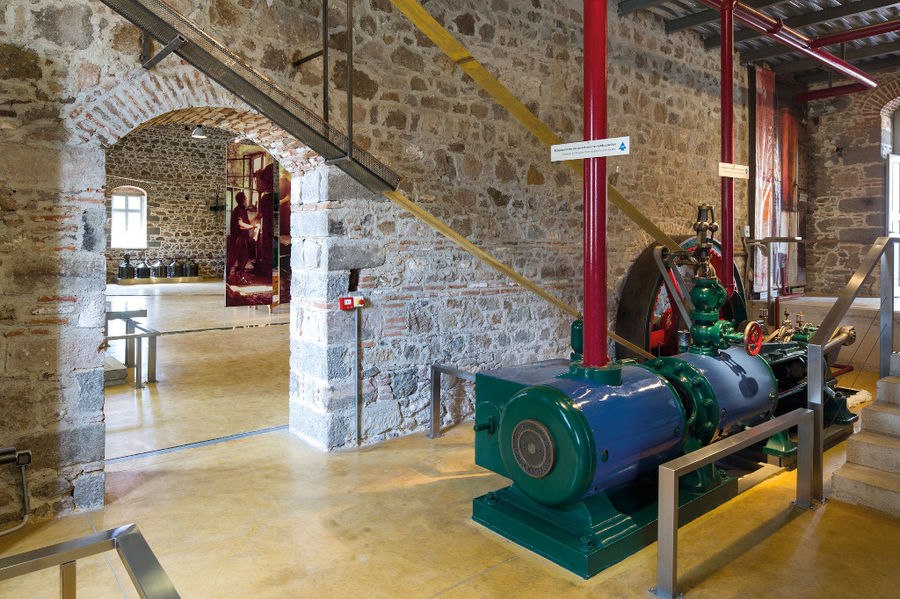 compress olive pulp machine in the Museum of Industrial Olive-Oil Lesvos