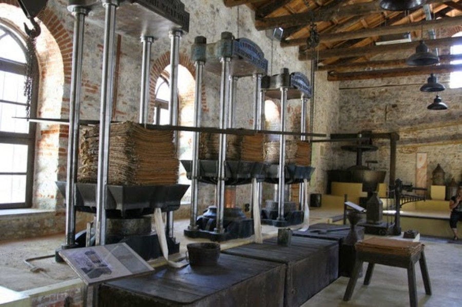 packaging of olive oil in the Museum of Industrial Olive-Oil Lesvos