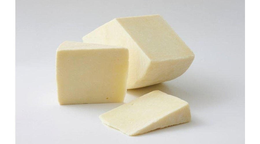 close-up of pieces of Greek ‘Kaseri’ is synonymous with yellow cheese