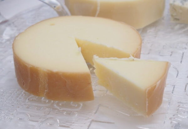 Piece of Greek ‘metsovone’ like Italian provolone-type cheeses