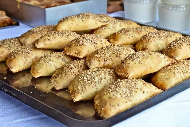 Bakery pan with Greek ‘pitarakia’