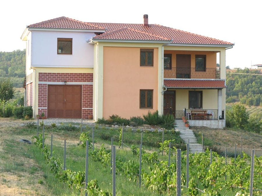 vineyards in front of 'Argatia Winery' building