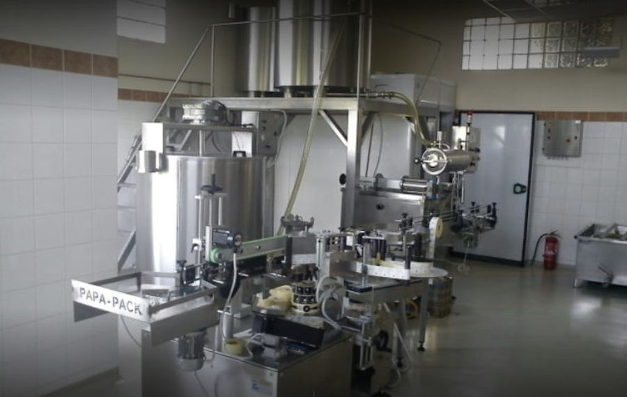 aluminum tanks and production machines at Corfu Beekeeping Vasilakis facilities