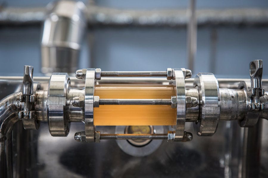 beer production machine's cylinder at Cretan Brewery facilities