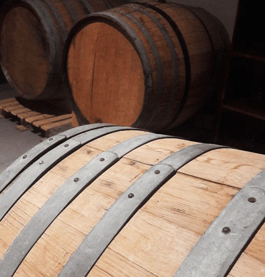 three wood barrels at 'Dorodouli Tsipouro' cellar