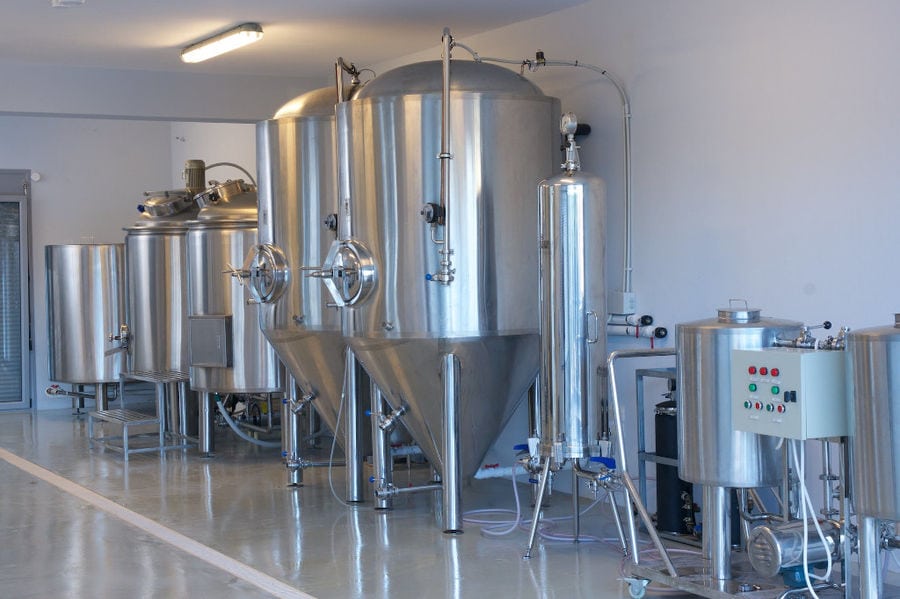 beer brewing system at 'Kefalonian Beer' plant
