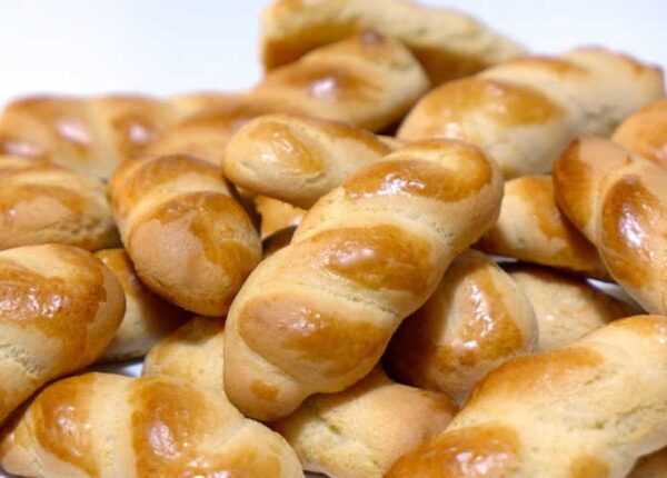 close-up of Greek ‘koulouraki’ sweets
