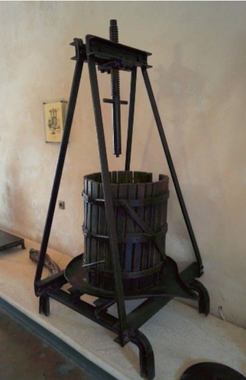 old grape press at 'Lefkaditiki Gi' winery