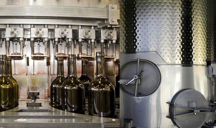 wine packaging machine at 'Limnos Organic Wines' plant
