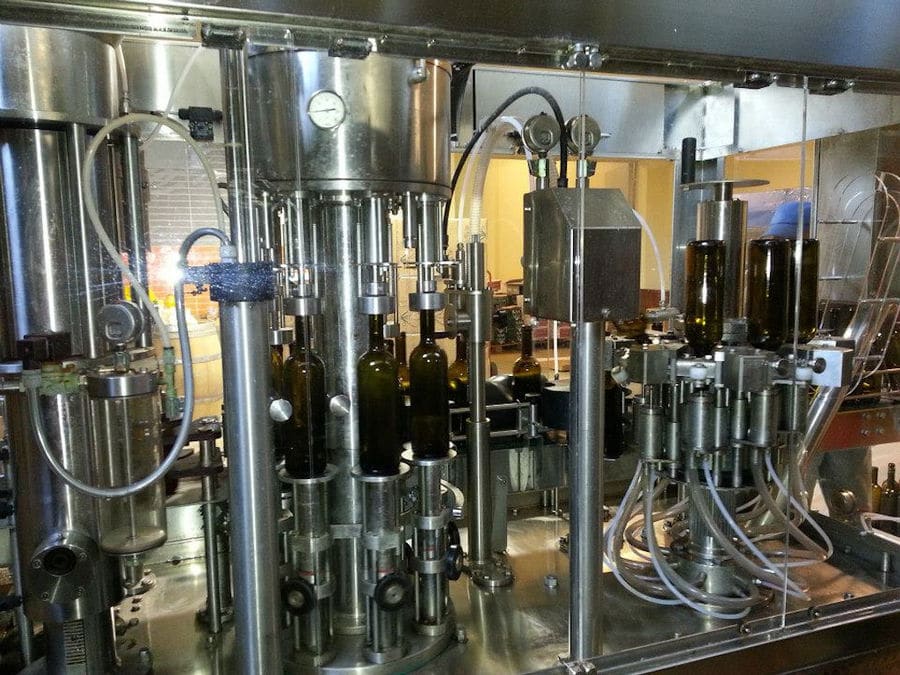 wine packaging machine at Manousakis Winery plant