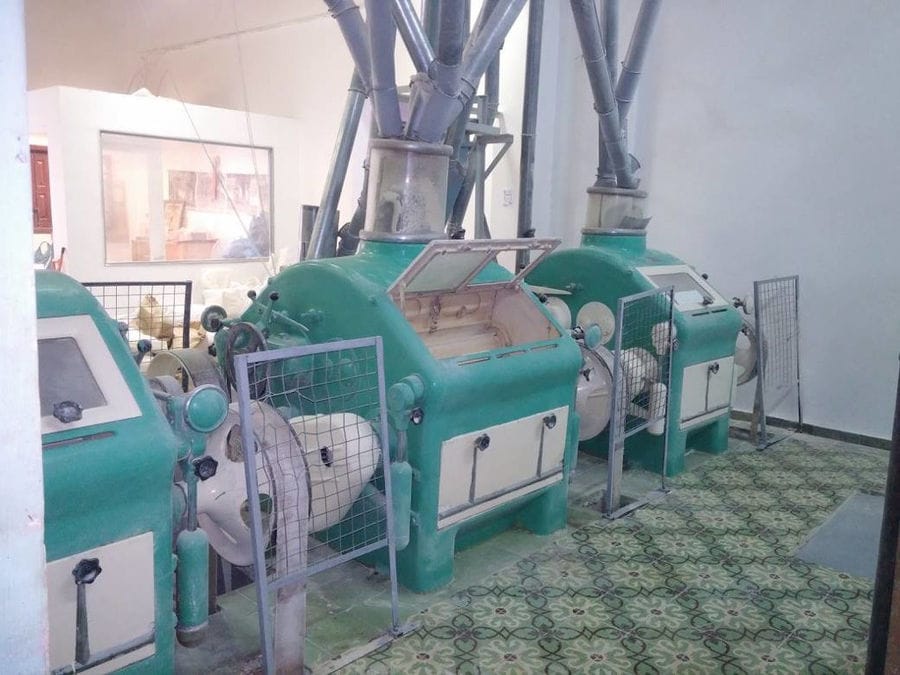 Flour milling machine at 'Pantazis Stone Flour Mill' facilities