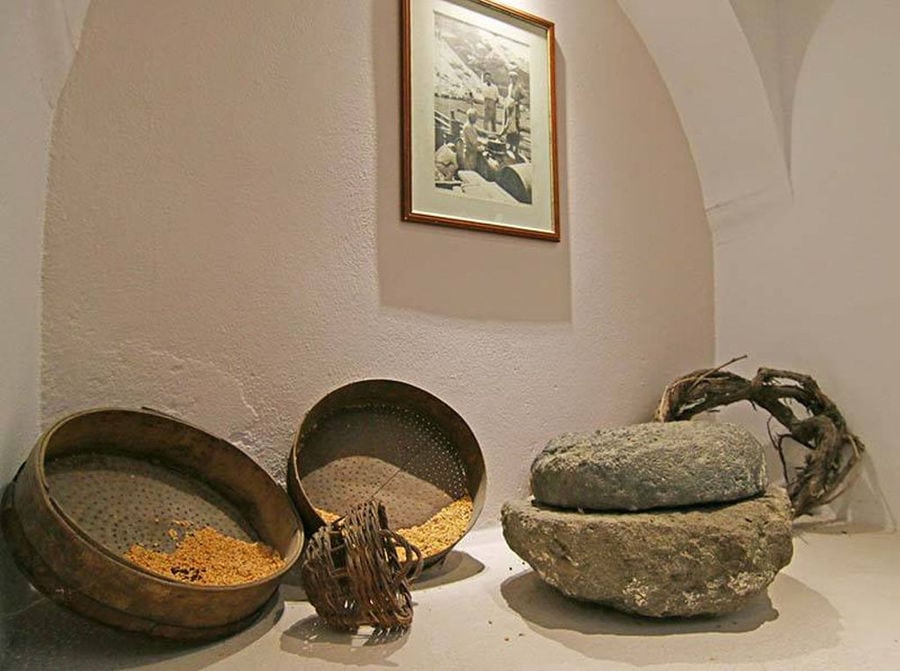 old wood sieves at 'Artemis Karamolegos Winery' exhibit