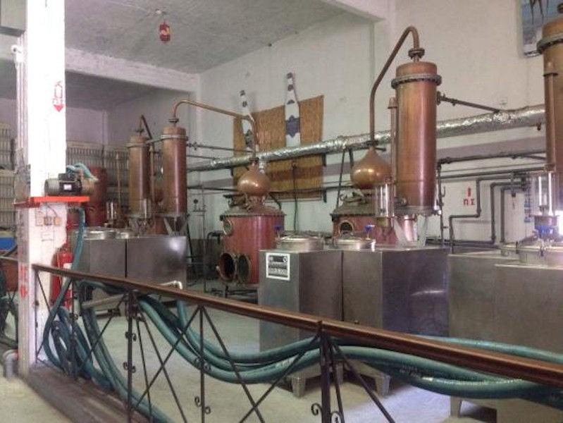 part of old copper distillery at Ouzo Barbayanni museum