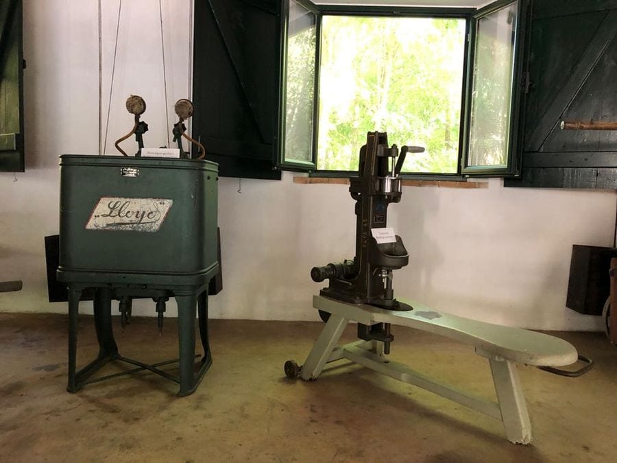 old vise in the fron of open window at 'Theotoky Estate' museum