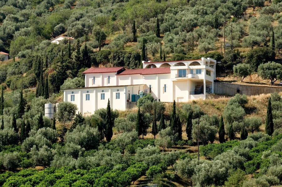 Rouvalis Winery building surrounded by trees and vines – Gastronomy Tours.jpg