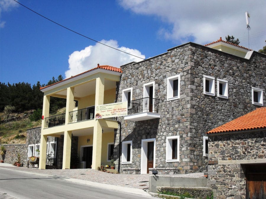 'Agrotouristic Women's Cooperative of Mesotopos Lesvos' stone building with floor