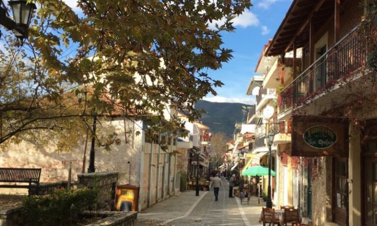 a person walking down a street