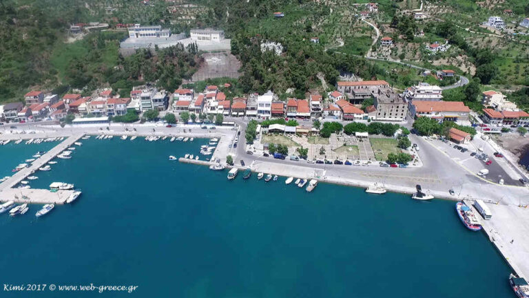 aerial view of a city and a body of water