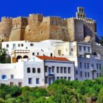 a castle on top of a hill in Patmos