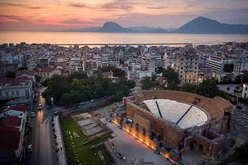 an aerial view of Patras