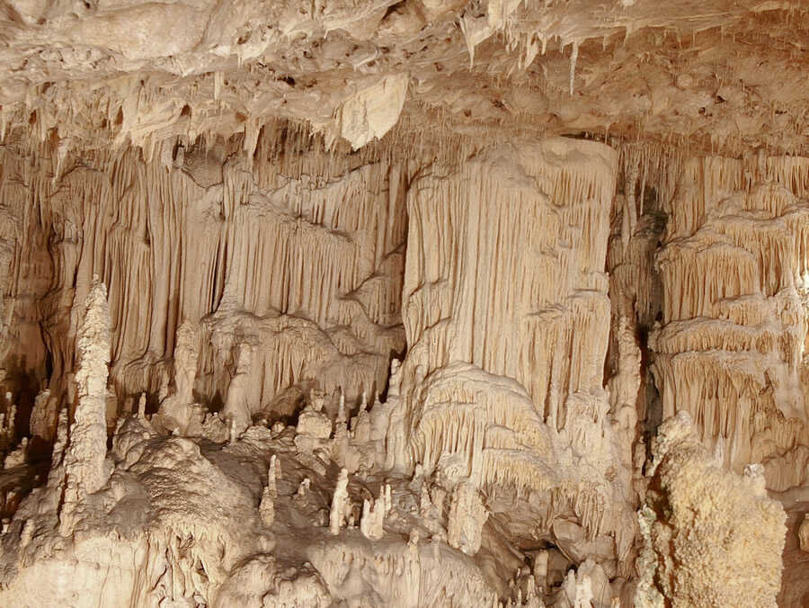 a cave with stalactites and stalagmites