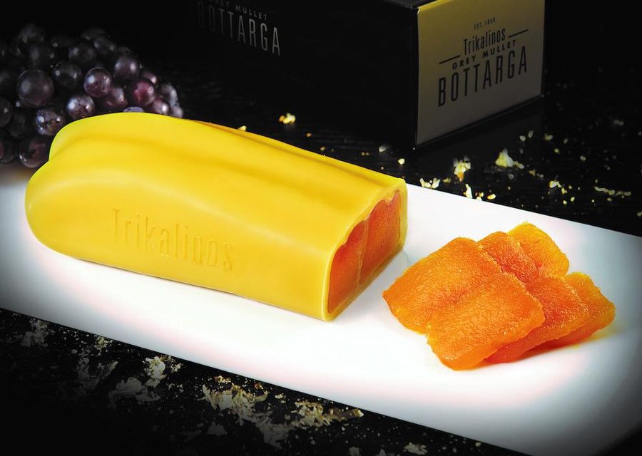 plate with pieces of bottarga from Trikalinos - Gastronomy Tours.jpg
