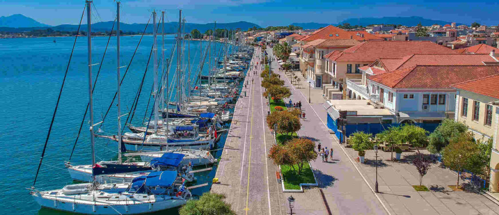 a waterfront with boats and buildings